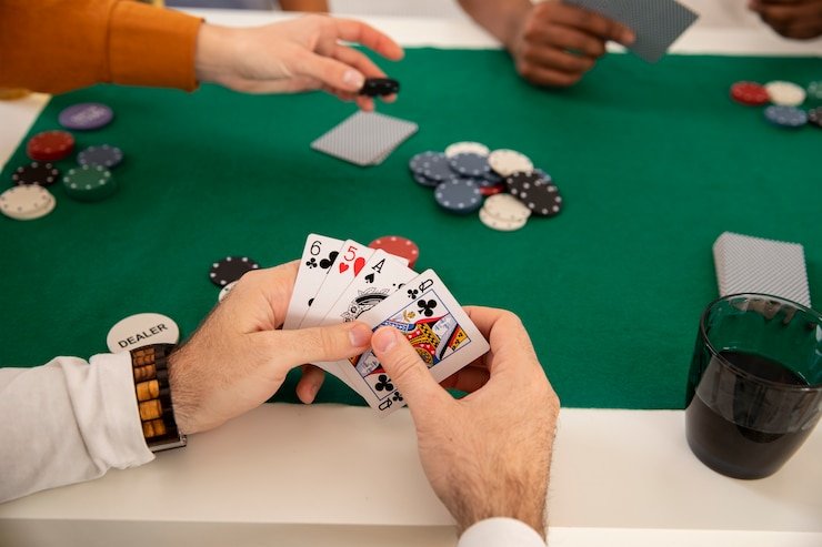 Dealer profesional menunjukkan dadu Sic Bo dalam kurungan transparan di studio live casino indo168